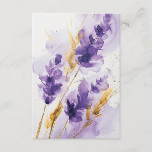 Carte RSVP Lavender Golden Watercolor Florale (Devant)