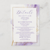 Carte RSVP Lavender Golden Watercolor Florale (Dos)