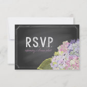 Carte RSVP Lavender Hydrangeas Chalkboard (Dos)