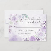 Carte RSVP Lavender Purple Watercolor Florals (Devant)