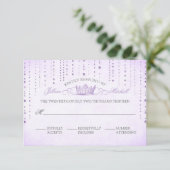 Carte RSVP Lavender Sparkale & Crown Fairytale (Debout devant)