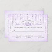 Carte RSVP Lavender Sparkale & Crown Fairytale (Devant / Derrière)