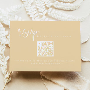 Carte RSVP LEAH Pastel Beurre jaune QR Code RSVP