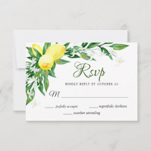 Carte RSVP Lemon Blossom Green