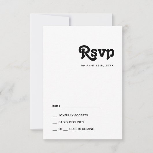 Carte RSVP Lettrage moderne (Devant)