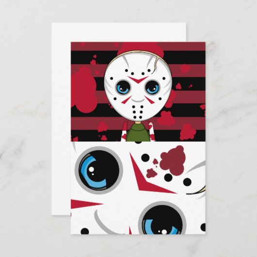 Carte RSVP Libre Halloween Serial Killer (Devant / Derrière)