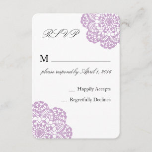 Carte RSVP Lilac Purple Lace