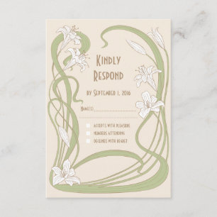 Carte RSVP Lilies blanches