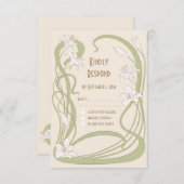Carte RSVP Lilies blanches (Devant / Derrière)