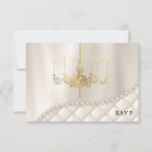 Carte RSVP Lustre de Mariage Perles d'Ivoire (Devant)