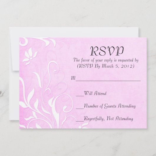 Carte RSVP luxe élégant Violet clair Floral (Devant)