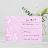 Carte RSVP luxe élégant Violet clair Floral (Debout devant)