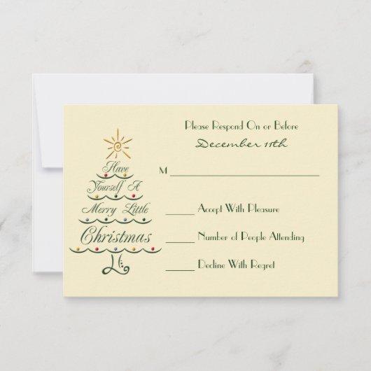 Carte RSVP Lyrical Christmas Tree (Devant)