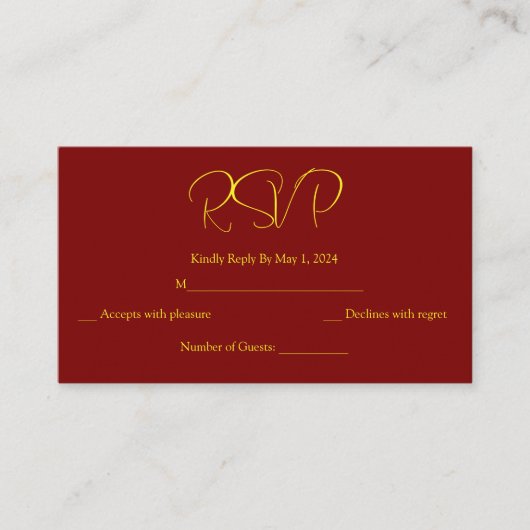 carte rsvp mandala or (Devant)