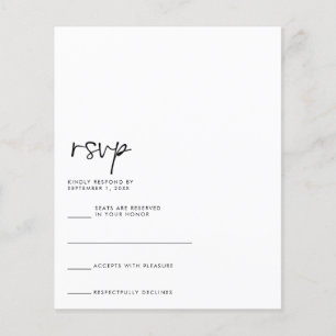 Carte RSVP manuscrite moderne