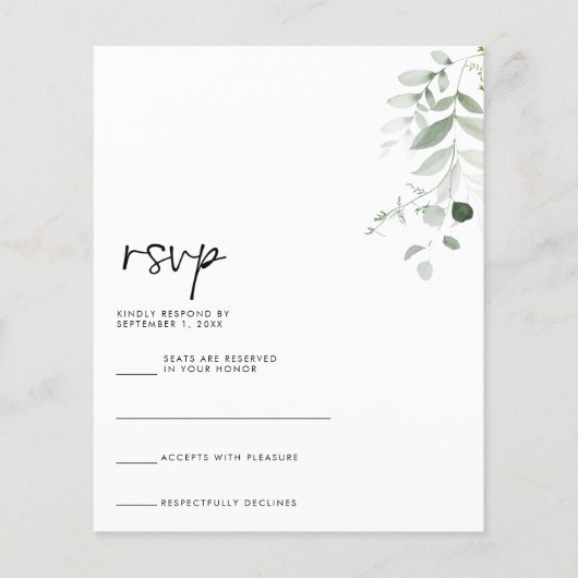 Carte RSVP manuscrite moderne (Devant)