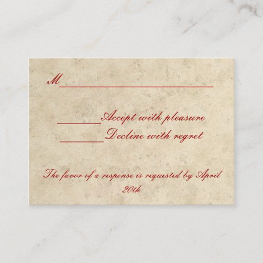 Carte RSVP Mariage - Amour Toujours Aimer Profond (Devant)