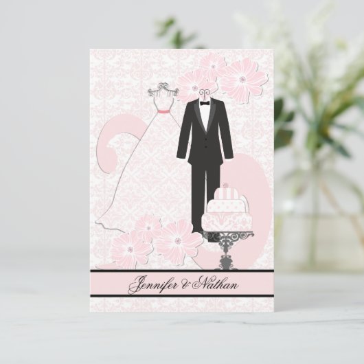 Carte RSVP mariage Atteint (Debout devant)