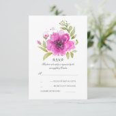 Carte RSVP mariage aux fleurs d'aquarelle (Debout devant)