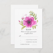 Carte RSVP mariage aux fleurs d'aquarelle (Devant / Derrière)
