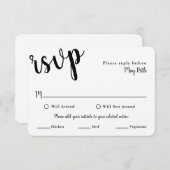 Carte RSVP mariage avec choix de REPAS (Devant / Derrière)