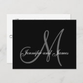 Carte RSVP mariage avec Monogramme et Noms avant (Devant / Derrière)