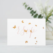 Carte RSVP mariage Cake Butterflies (Debout devant)