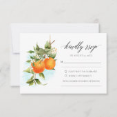 Carte RSVP Mariage Calligraphie Citrus Orange (Devant)