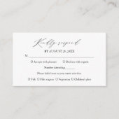 Carte RSVP Mariage Calligraphie élégant (Devant)