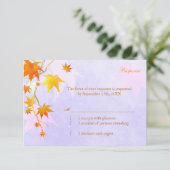 Carte RSVP Mariage campagnard d'automne Maple Leaf (Debout devant)