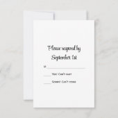 Carte RSVP Mariage campagnard Horseshoe Blanc (Dos)