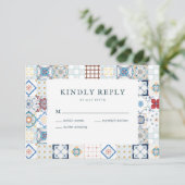 Carte RSVP Mariage Carrelage Espagnol (Debout devant)