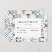 Carte RSVP Mariage Carrelage Espagnol (Devant / Derrière)