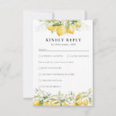 Carte RSVP Mariage Citrus Vert Citron (Devant)