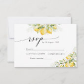 Carte RSVP Mariage Citrus Vert Citron (Devant)