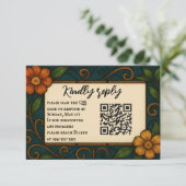 Carte RSVP Mariage Code QR en verre tendu (Debout devant)