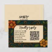 Carte RSVP Mariage Code QR en verre tendu (Devant / Derrière)
