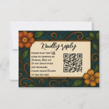 Carte RSVP Mariage Code QR en verre tendu