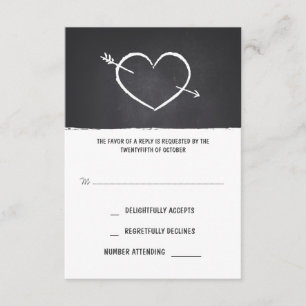 carte RSVP mariage coeur mignon