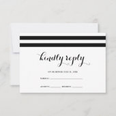 Carte RSVP Mariage côtier noir et blanc (Devant)
