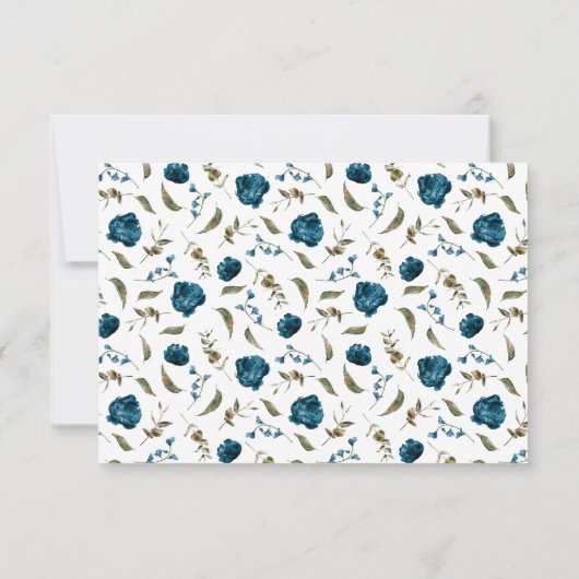 Carte RSVP Mariage couleur bleu marine Code QR (Dos)