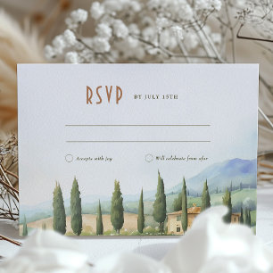 Carte RSVP Mariage Couleur d'Eau Campagne italienn