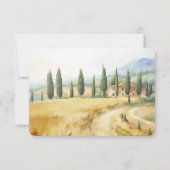Carte RSVP Mariage Couleur d'Eau Campagne italienn (Dos)