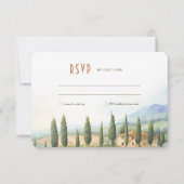 Carte RSVP Mariage Couleur d'Eau Campagne italienn (Devant)