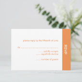 Carte RSVP mariage couleur gras - orange (Debout devant)