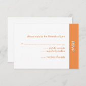 Carte RSVP mariage couleur gras - orange (Devant / Derrière)