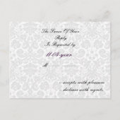 carte rsvp mariage damassé violet (Dos)