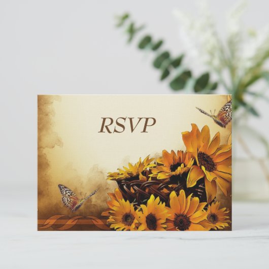 Carte RSVP mariage de automne (Debout devant)