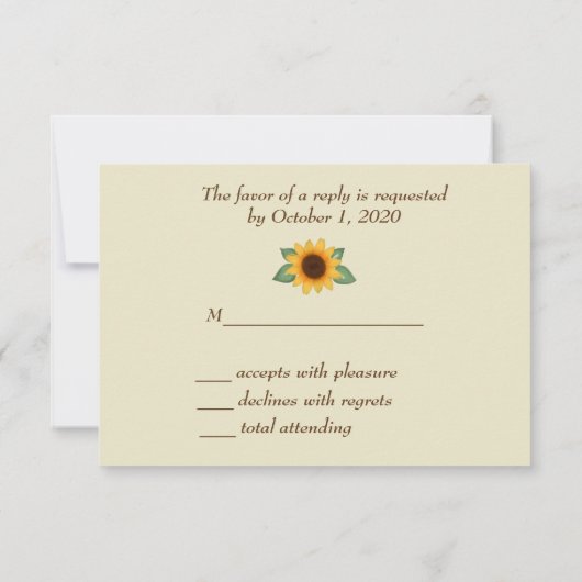 Carte RSVP mariage de automne (Dos)