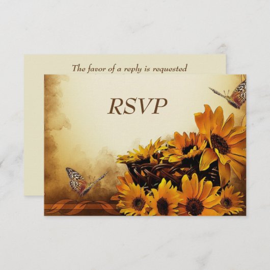 Carte RSVP mariage de automne (Devant / Derrière)